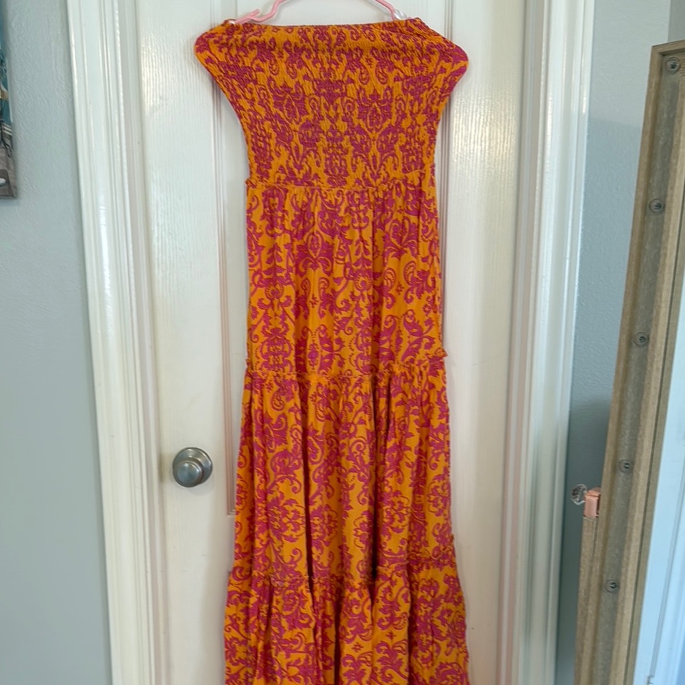 Vibrant Orange and Pink Maxi Dress. NWT.
